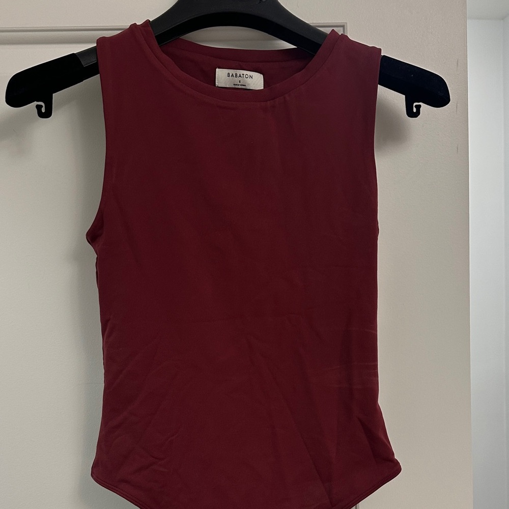Babaton Deep Red Sleeveless Bodysuit